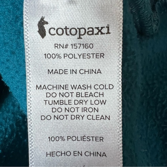 Cotopaxi Teca Fleece Zip Up Jacket Teal Blue Size Small - Picture 8 of 8